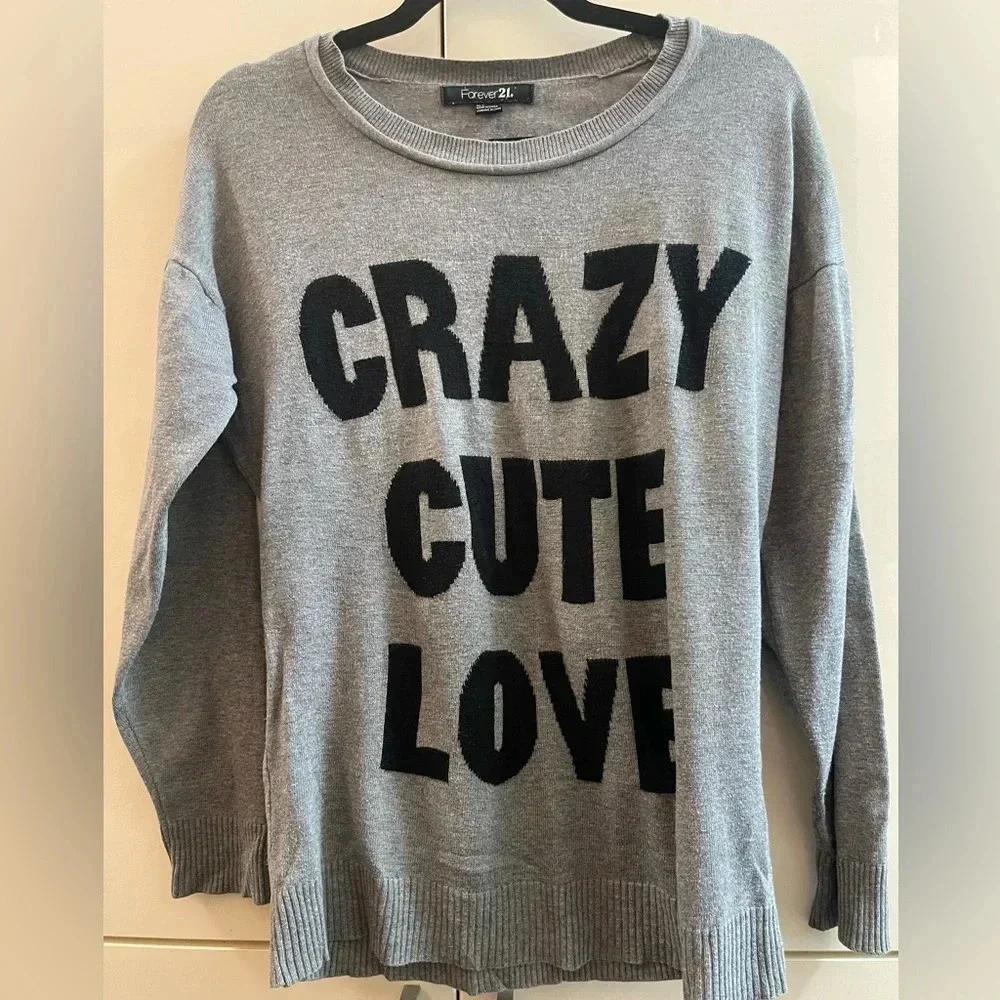 Forever 21 Women's Sweater Gray, Size S/P, Long Sleeves,